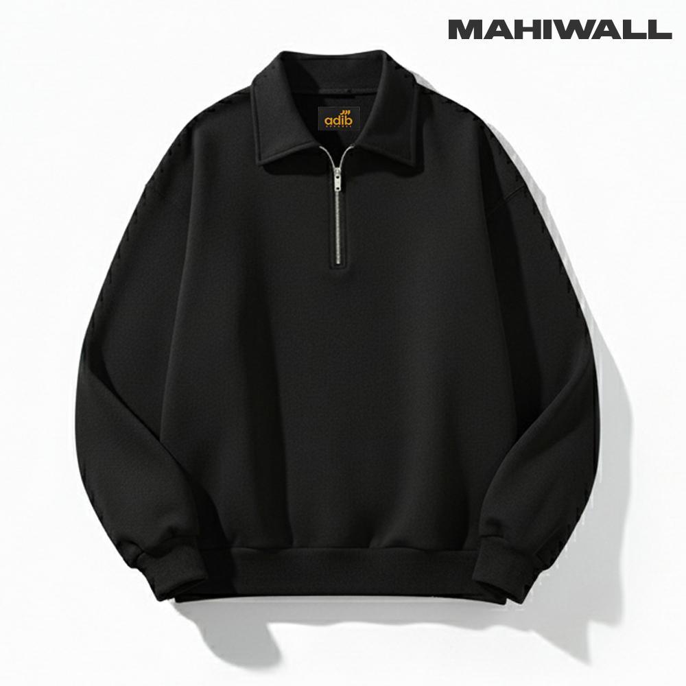 Sweater Crewneck Rugby Polos Sweatshirt Pria Wanita Switer Cowok Warna Hitam