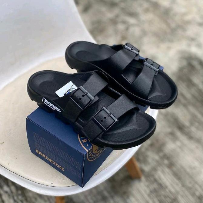 Sandal Birkenstock Jepit & Ban 2 warna hitam Pria EVA Karet 39-44 Sendal