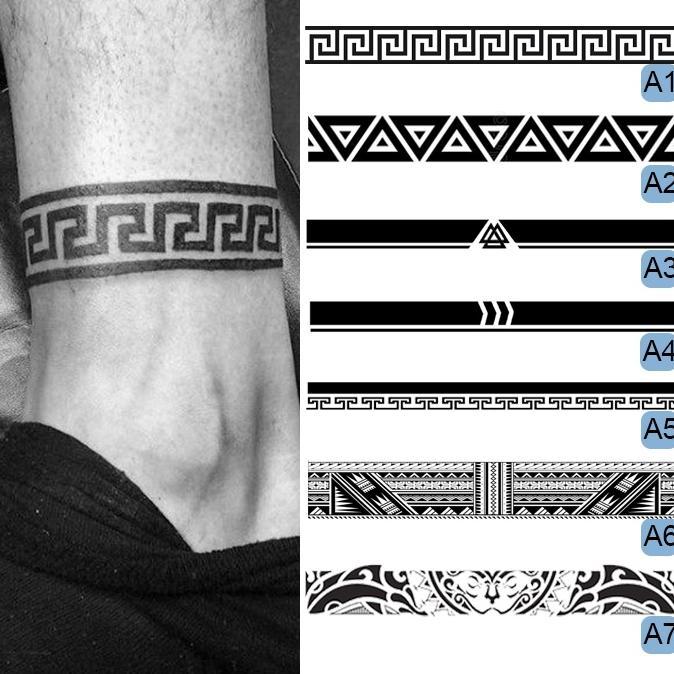 Tato Temporer Armband Lengan / Tribal Gelang Tangan Kaki / Stiker Tato Full Tangan