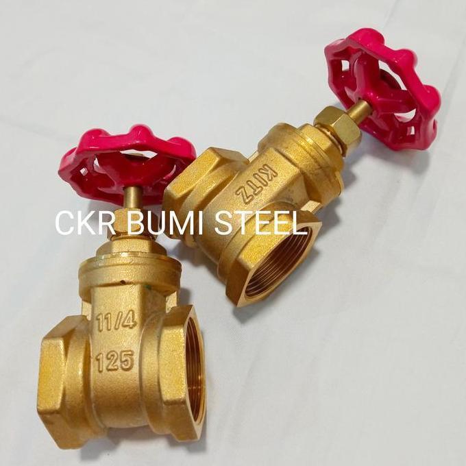 Ready GATE VALVE 1 1/4" INCH / STOP KRAN 1 1/4" INCH KUNINGAN