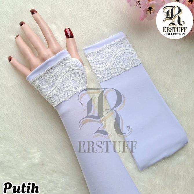 HANDSOCK JEMPOL LIS BRUKAT RENDA GARIS ATAS  / MANSET RENDA BROKAT SENADA Muslim