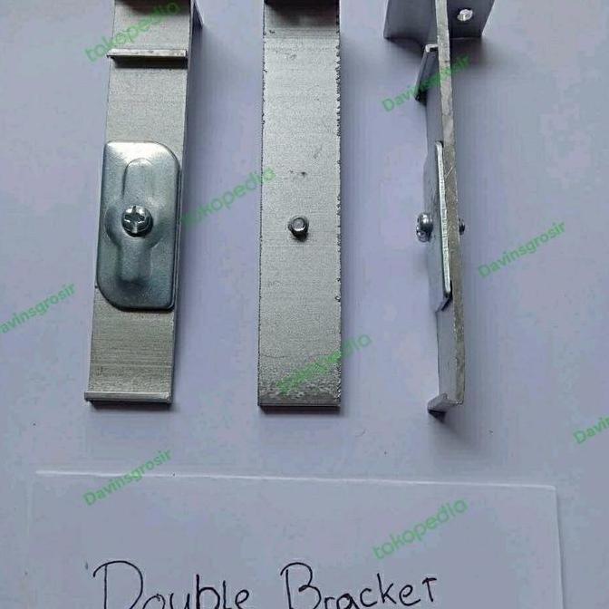 Bracket Double rel gorden Alumunium Kotak/Oval/Kaki Double Rel Gorden murah