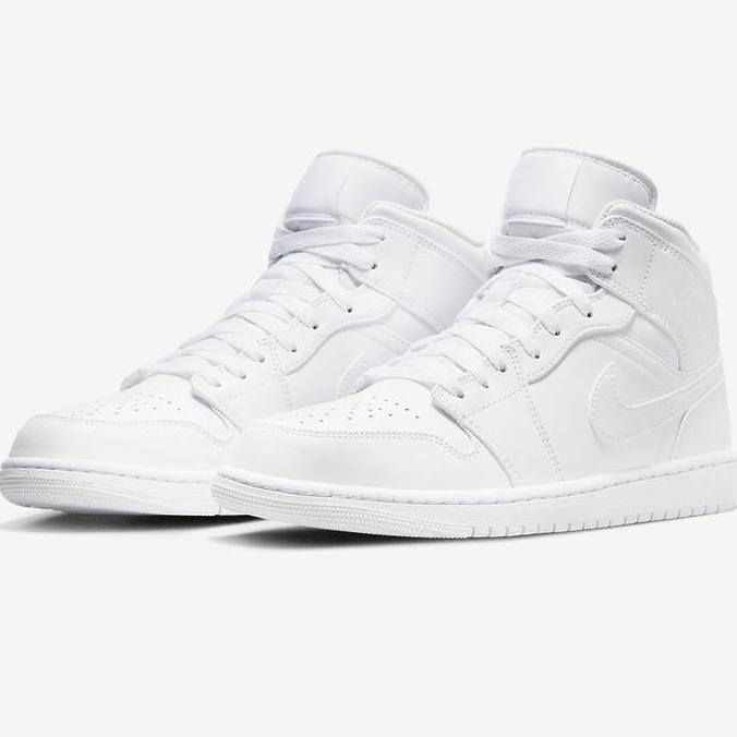 NIKE AIR JORDAN 1 MID TRIPLE WHITE