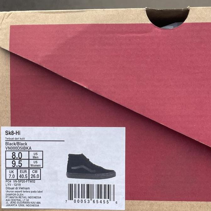 Vans sk8 hi full black (Resmi PT NAVYA)