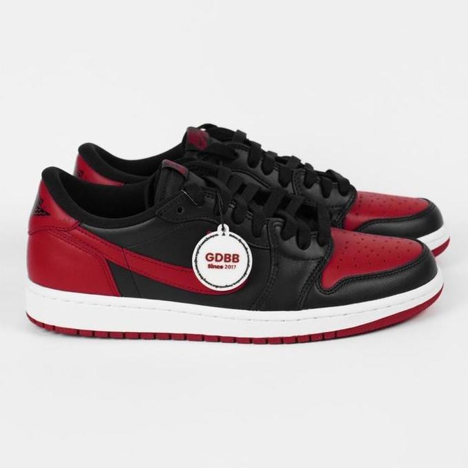 Air Jordan 1 Retro Low OG Bred Banned Bred Black Red Authentic Outdoor Sepatu