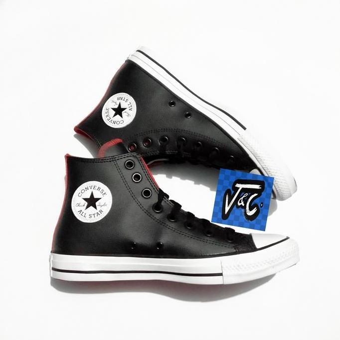 Sepatu Converse Chuck Taylor All Star Hi Leather Black University