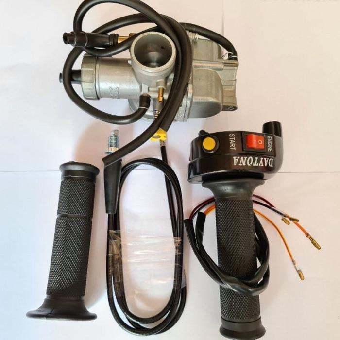 Daytona Karbu Pe 24 26 28 Keihin Super Skep Hard Chrome Anti Gesek Plus Gas Spontan 2 Tombol Paket O