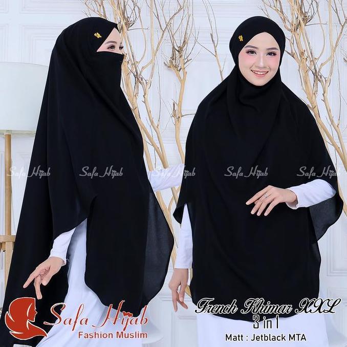 Rumah Khimar French Khimar Jetblack MTA Khimar syari french khimar