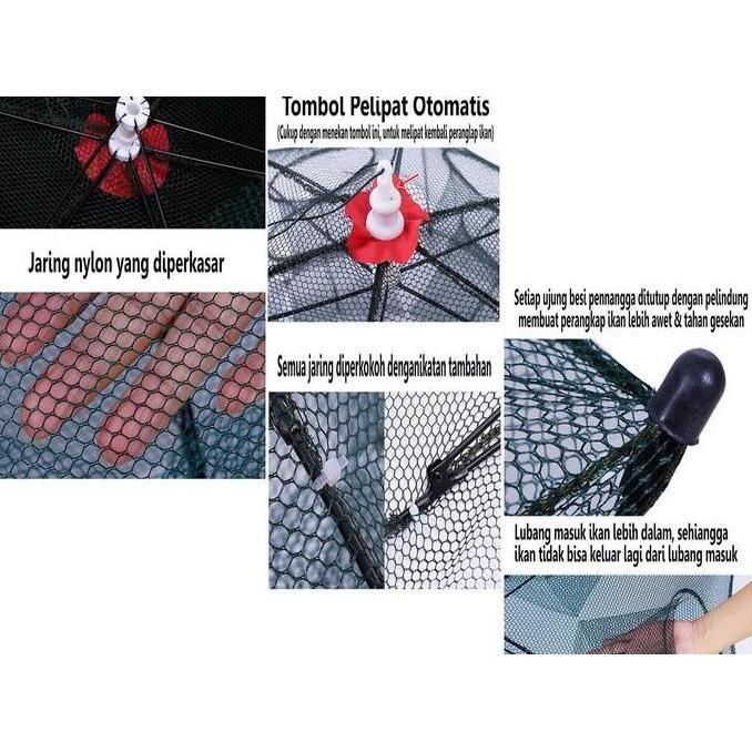 Promo Payung Bubu Jaring Jebakan Perangkap Udang Ikan Kepiting Model Payung Cod