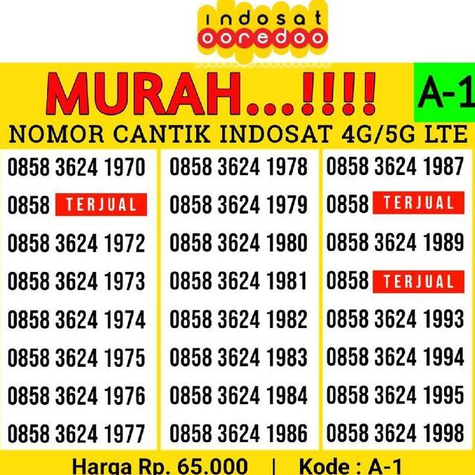 Perdana IM3 Nomor Cantik Indosat IM3 OOREDOO ABAB AABB 1212 2323 3434