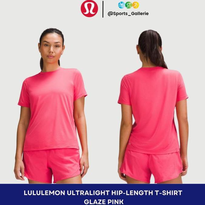 Lululemon Women Ultralight Hip-Length T-Shirt Glaze Pink