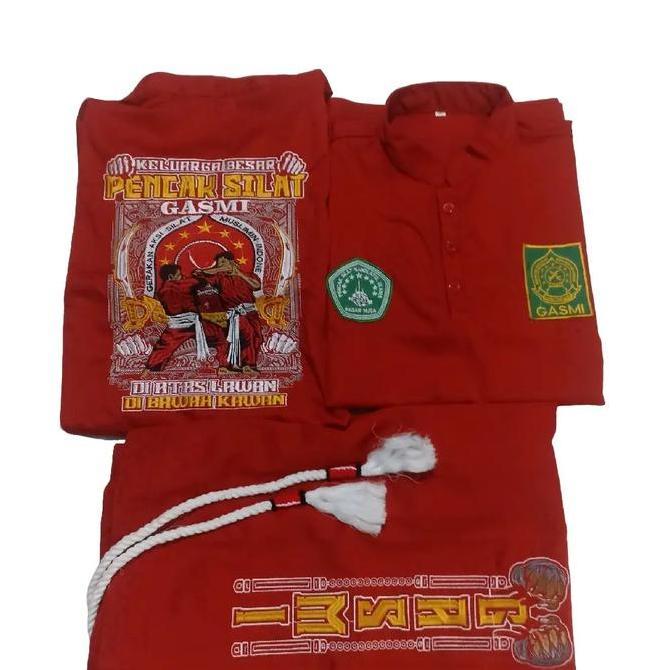 Seragam Bordir Pencak Silat Pagar Nusa Gasmi Sakral Gasmi bahan American dril+ Tali warok Sport