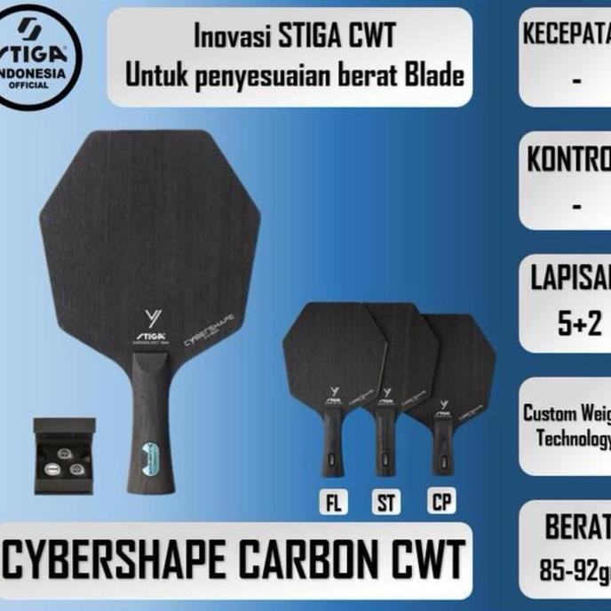 Bat Pingpong STIGA CYBERSHAPE CARBON CWT - ITTF approved 100%