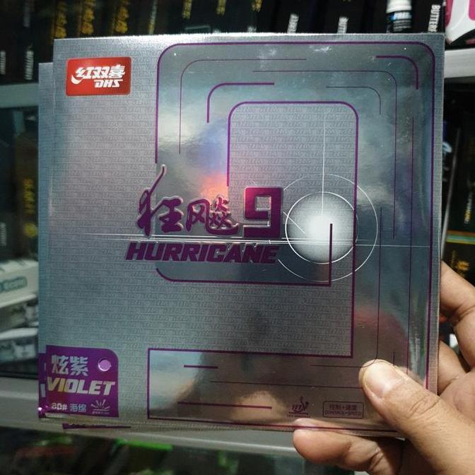 karet pingpong DHS Hurricane 9 warna violet 100%