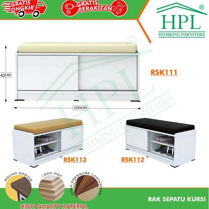 RAK SEPATU KURSI Bangku HPL Modern Minimalis