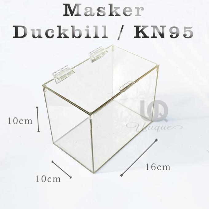 Box Masker KN95 Akrilik - Kotak Mask Duckbill Storage Wadah Acrylic