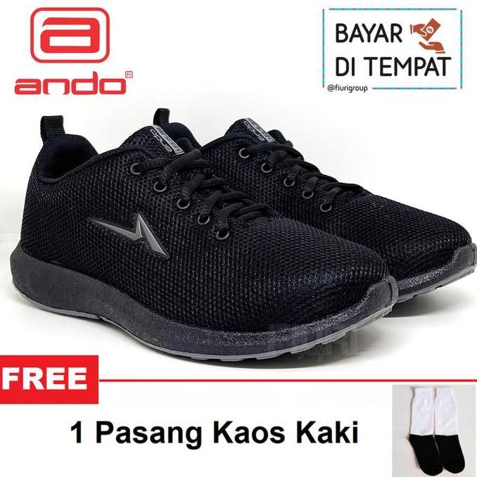 ANDO LIAM 35-38 FULL HITAM SEPATU LARI FITNES SENAM PRIA