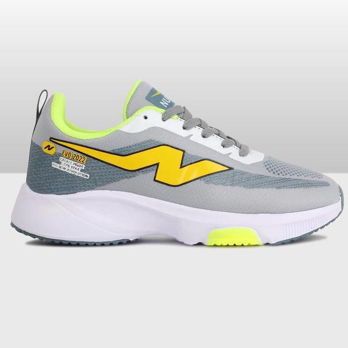 Sepatu Olahraga Pria NUEVO EVO 2022 Abu Ijo Stabilo Sneakers Cowok Running Sport Lari Jogging Outdoo