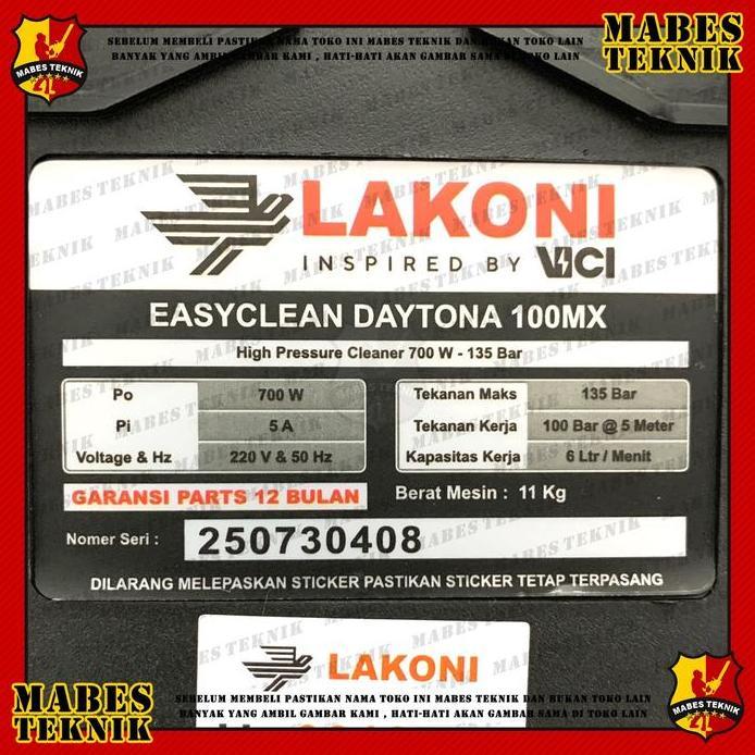 Ready LAKONI DAYTONA 100 - MESIN CUCI MOBIL MOTOR - JET CLEANER CUCI AC 700W murah