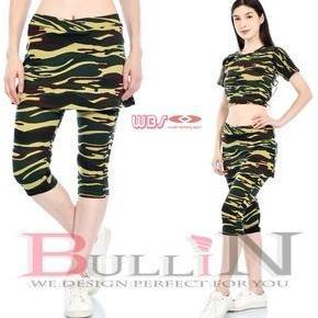 Celana senam cbr rok pendek loreng army / Celana olahraga wanita standar dan jumbo
