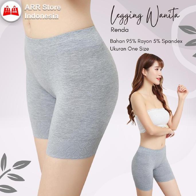 Legging Pendek Wanita Sport Yoga Hot Pants Pendek Wanita Renda