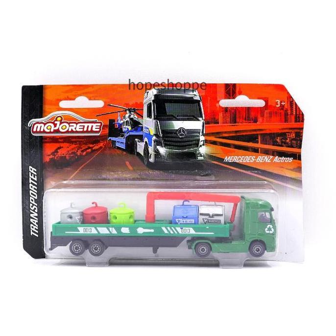 Majorette Transporter Mercedes Benz Actros Recycling Trucks Original Diecast Mobil Truk