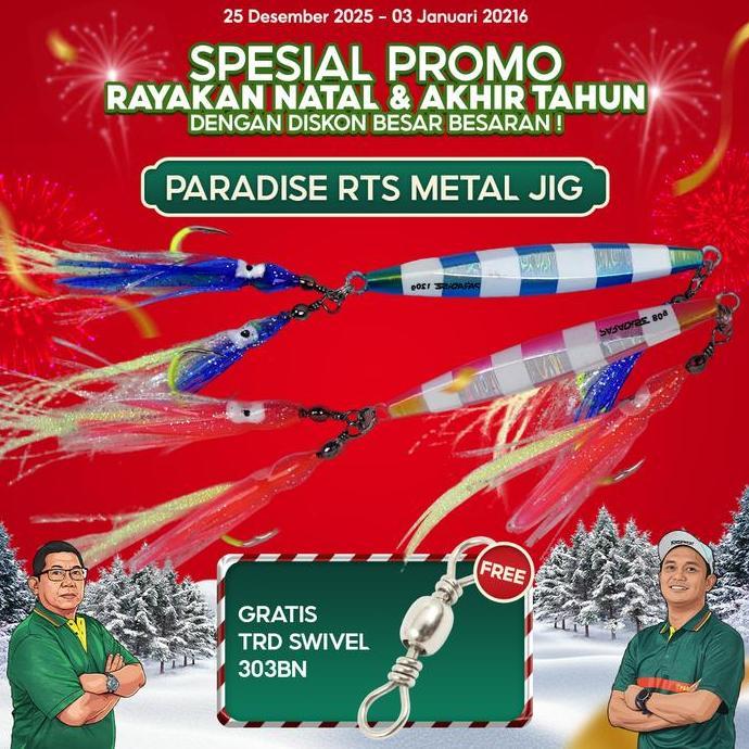 Paradise Ready To Strike Metal Jig Cumi Premium Fish Lure GID 60-120gr - Jigging Laut Glow In The Da