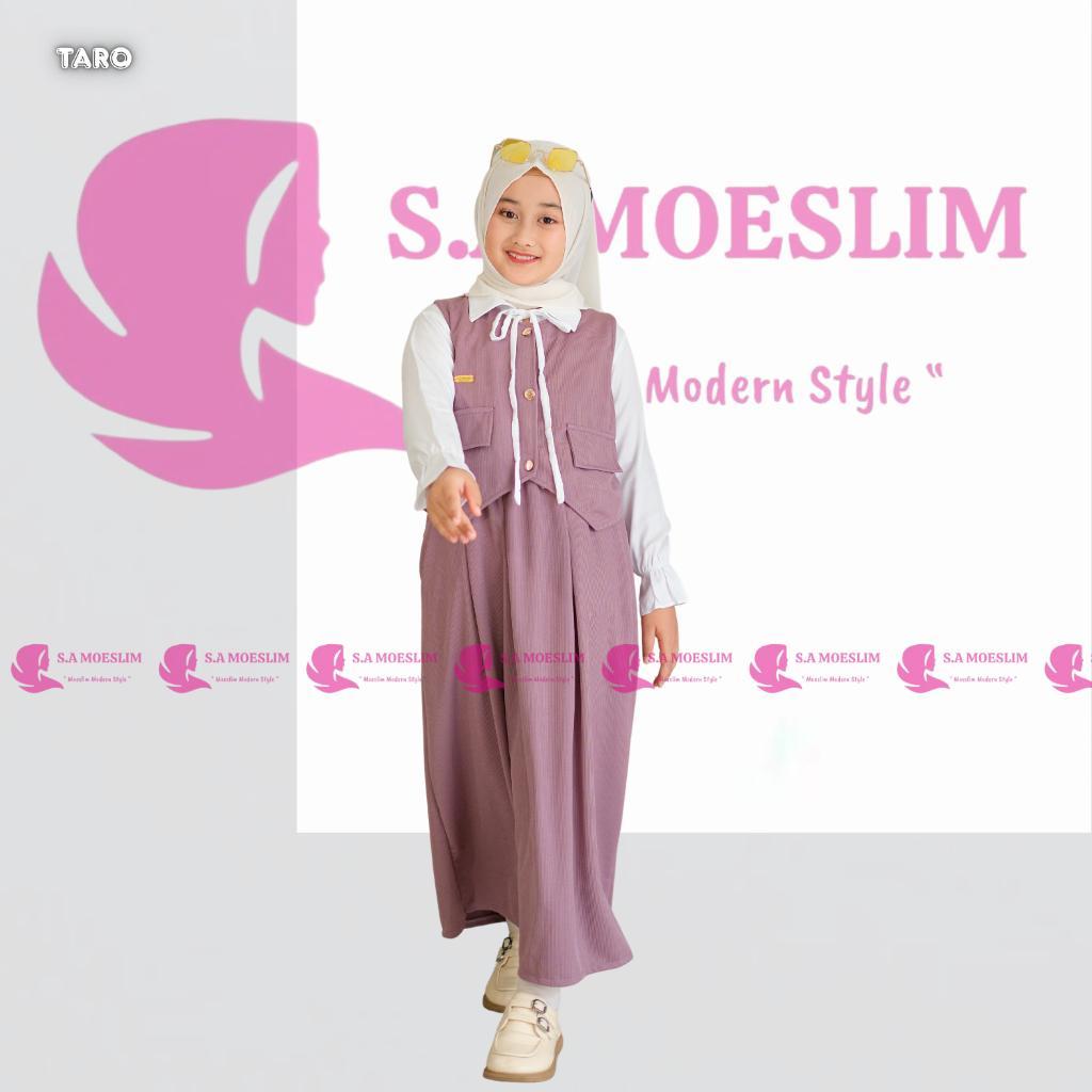 S.A Moeslim - Raya Dress One Set 3 In 1 Gamis Anak Bahan Rayon Twill Mix Knit Premium
