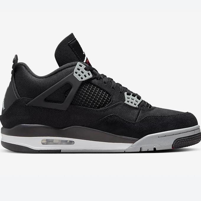 NIKE AIR JORDAN 4 RETRO BLACK CANVAS