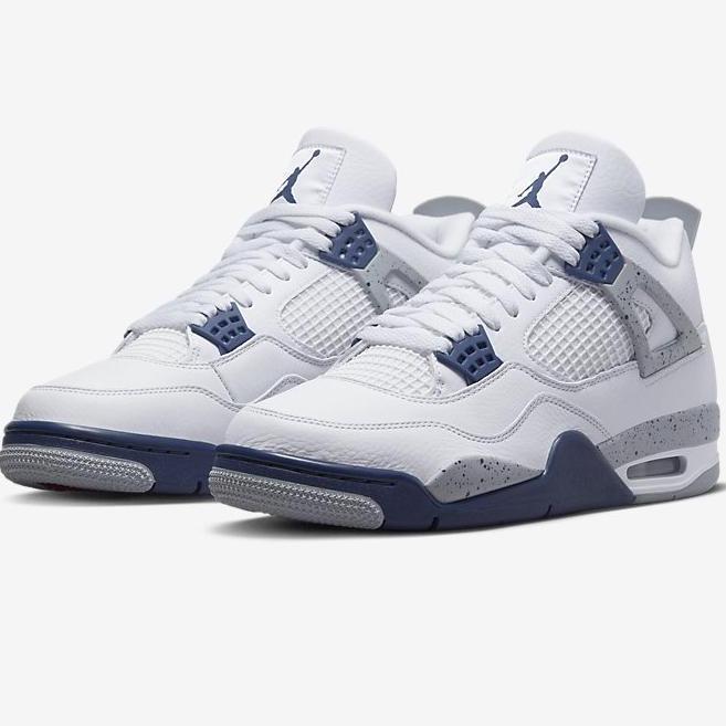 NIKE AIR JORDAN 4 RETRO WHITE MIDNHT NAVY