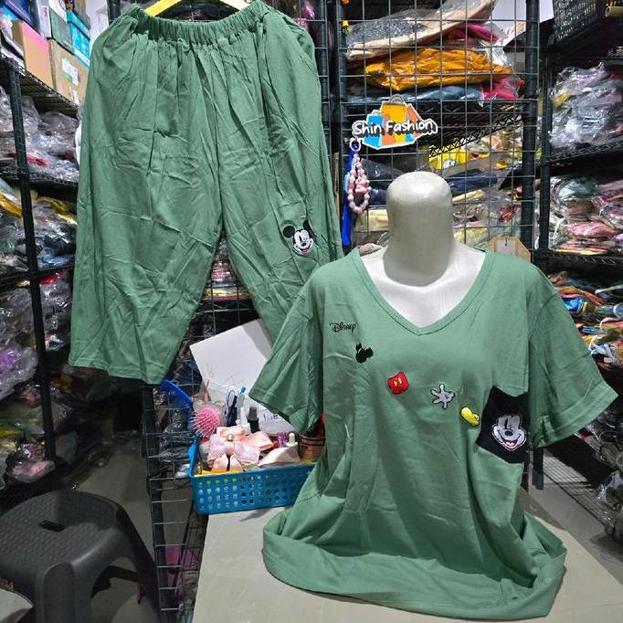 Grgd- Setelan Wanita Celana 7Per8 Super Jumbo Cotton Combed 30S Katun