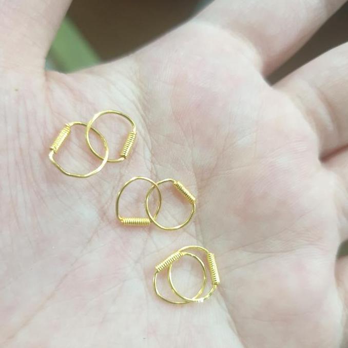 Terpopuler- Anting Kenip Bayi Anak Emas Asli 950 0,5 Gram Setengah Gr 24K 24 Karat
