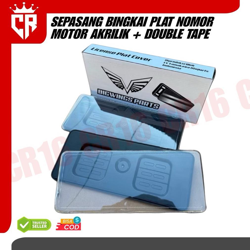 OFFICIAL` TERMURAH DUDUKAN PLAT NOMOR MIKA AKRILIK BIGWINGS DUDUKAN PLAT NOMOR MOTOR AKRILIK ANTI BU