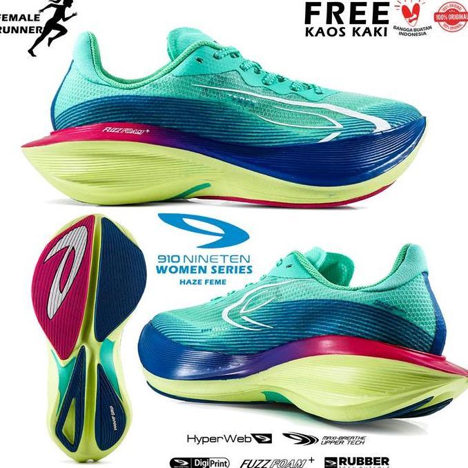 Sepatu Lari Wanita 910 Nineten Haze Tempo Feme Original Sepatu Running Khusus Wanita Perempuan Merk 