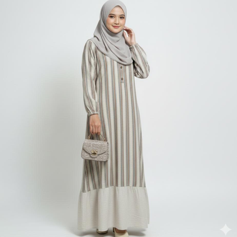 RILLEY - Gamis Aidah | Gamis Wanita Bahan Adem Linen