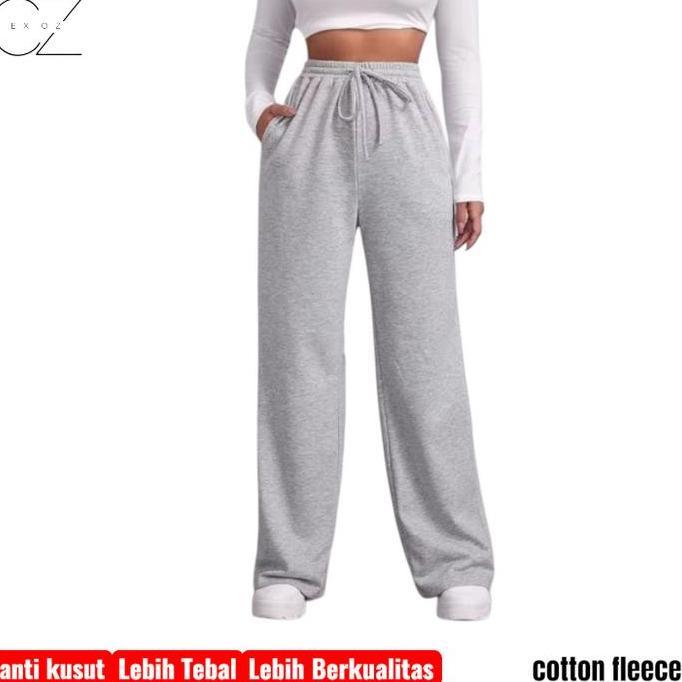 Termurah  Cexoz - Celana Jogger Baggy Loose Pants Fit Pria Dan Wanita Basic Casual Kaki Lurus  Kulot