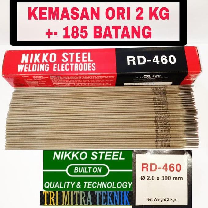 Weldeflow- Rd-460 Kawat Las Rd460 2.0 Mm Nikko Steel Welding Electrodes Isi 2 Kg