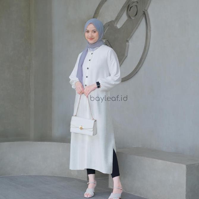 Bayleaf.id Syifa Daisy Basic Midress Linen / Midi Dress Busui Wanita / Gamis Linen / Gamis Busui