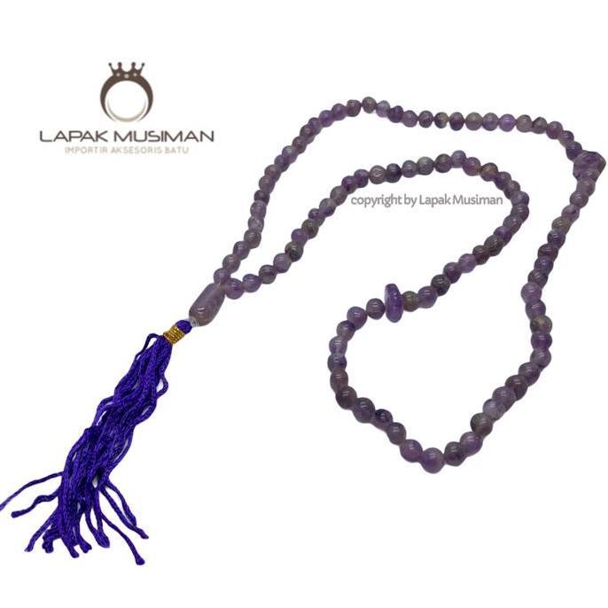 Youai- Tasbih Batu Kecubung Asli Kalimantan - Ungu
