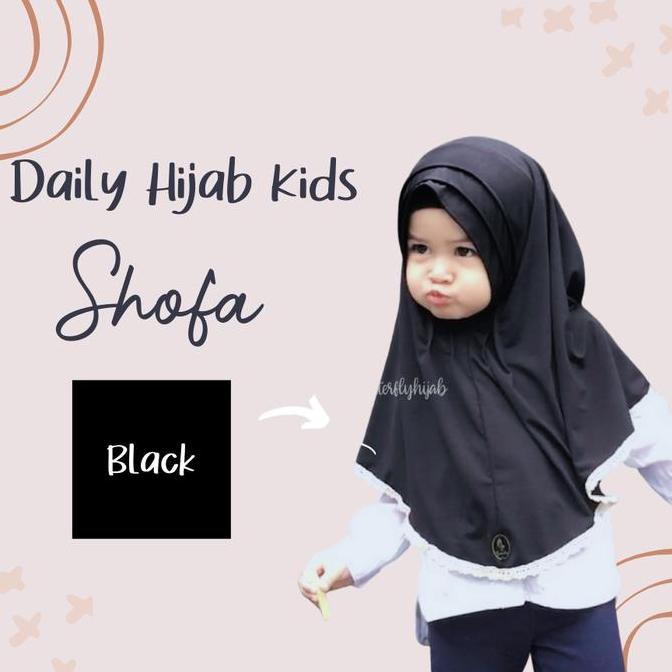 DAILY HIJAB ANAK INSTAN USIA 1-3 TAHUN MODEL RENDA BAWAH SHOFA (TERBAIK) (TERBARU) (TERMURAH)