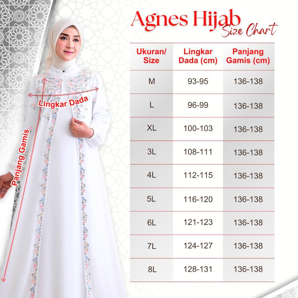 Agnes Hijab - Virly Dress Gamis Putih Lebaran 2026 Terbaru Baju Muslim Wanita Dewasa Gaun Pesta Rema