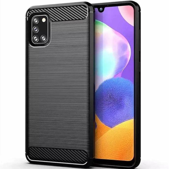 Glassskin- Armor Carbon Tpu Case Samsung Galaxy A31 - For Samsung Galaxy A31 - Casing Silicone Black