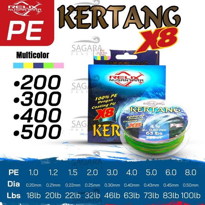 New- Senar Pe Kertang X8 200 Meter | 300 Meter | 400 Meter | 500 Meter Multi Color Pe Relix Nusantar