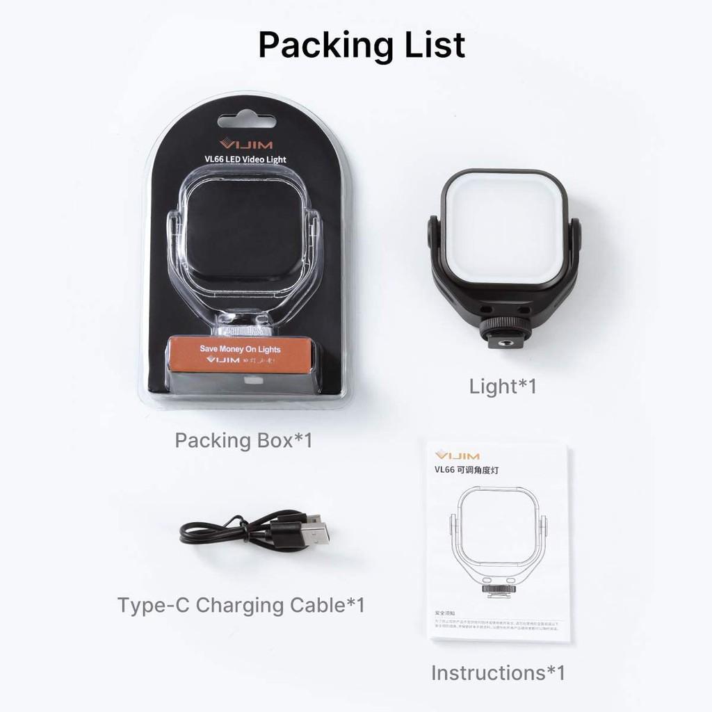 Ulanzi Vijim Vl66 Rotatable Bi Color Adjustable Led Video Light