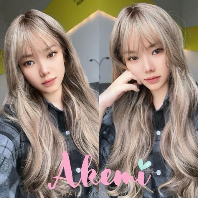 [AKEMI HAIR] - LACE FRONT WIG AKEMI PONI - WAVE 60cm Rambut Wanita Panjang Natural Wig Renda Marcell