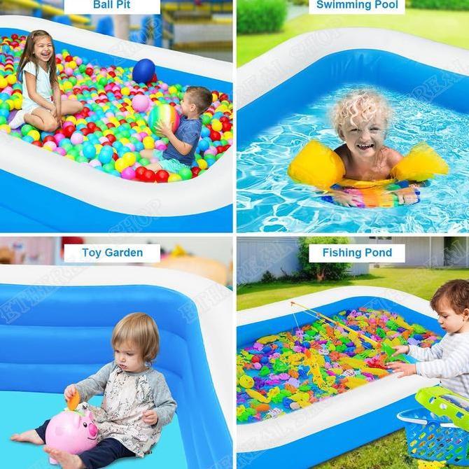 Readykolam renang anak jumbo 3 meters /Kolam renang tiup karet persegi panjang/Large children's swim