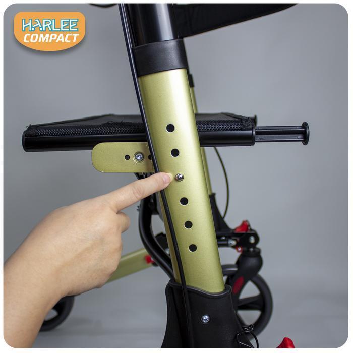 Harlee Compact Rollator - Alat Bantu Jalan - Walker Beroda Roda 4 Original Dan Terpercaya