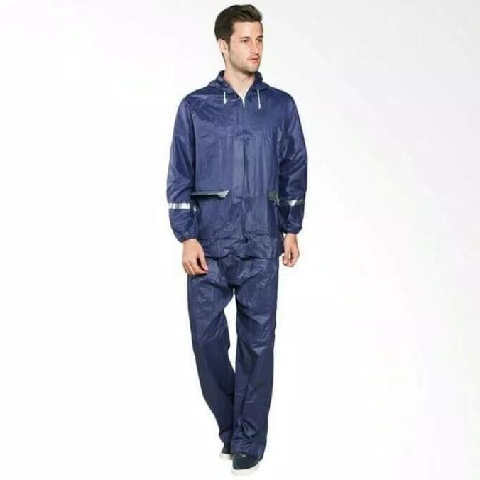 Jas Hujan Setelan Dolphin Blue Spacy