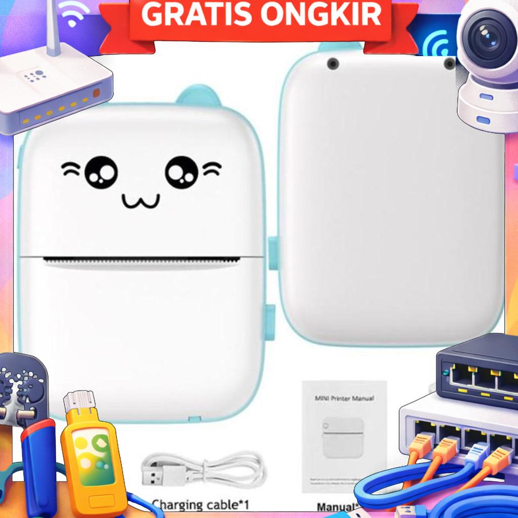 Mini Cute Thermal Printer Bluetooth Portable Printer Kasir Label Printer
