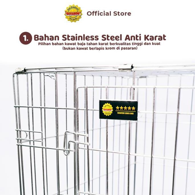 Kandang Octagon - Kandang Kucing Tingkat 4 Stainless Steel | Kandang Anti Karat dan Tahan Lama